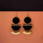 Boho Matte Black Geometric Earrings