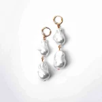 Baroque Pearl Dangle Earrings - Image 4