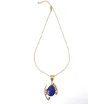 Ornate Blue Stone Pendant Necklace - Image 4