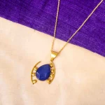 Ornate Blue Stone Pendant Necklace
