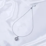 Silver Circular Gems Spinning Necklace - Image 3
