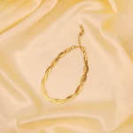 Golden Braided Snake Chain Bracelet - Image 3