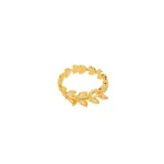Golden Crystal Leaf Ring - Image 3