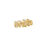 Golden Crystal Leaf Ring - Image 4