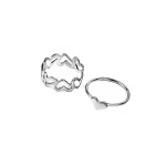 Pack of 2 Silver Heart Rings Combo - Image 2