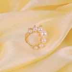 Elegant Golden Pearl Ring