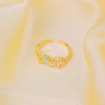 Golden Pastel Gem Ring - Image 3