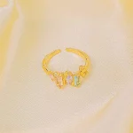 Golden Pastel Gem Ring - Image 2