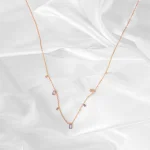 Dainty Golden Rectangular Gem Necklace - Image 3
