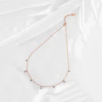 Dainty Golden Rectangular Gem Necklace - Image 2