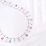 Colorful Butterfly Crystal Charm Necklace - Image 3