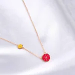 Golden Twin Floral Chain Necklace