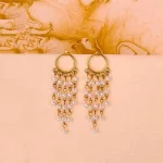 Cascading Pearl Dangle Earrings - Image 3