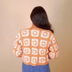 Orange n White Crochet Cardigan - Image 6