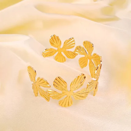 Golden Floral Cuff