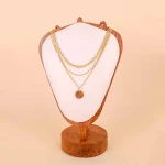 Golden Layered Disc Chain Cascading Necklace - Image 2