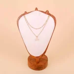 Golden Pearl Layered Chain Necklace