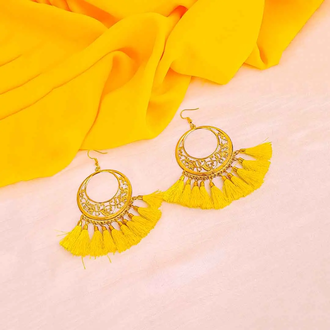 20251121_112649-1.webp Golden Filigree Tassel Earring - Image 1