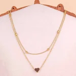 Golden Layered Heart Chain Necklace - Image 2