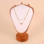 Golden Layered Heart Chain Necklace - Image 4