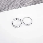Pack of 2 Silver Heart Rings Combo