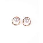 Golden Pearl Stud Earrings - Image 3