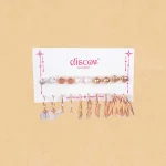 Pack Of 10 Golden Pearl Studs And Hoop Earrings Combo