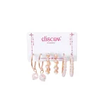 Pack of 3 Golden Lumina Pearl Hoop Earrings - Image 3