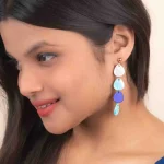 Blue Hued Teardrop Dangle Earrings - Image 3