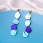 Blue Hued Teardrop Dangle Earrings