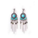 Boho Turquoise Stone Drop Earrings - Image 5