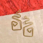 Brass Geometric Spiral Drop Earrings - Image 2