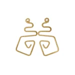 Brass Geometric Spiral Drop Earrings - Image 4