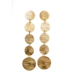 Brass Disc Dangle Earrings - Image 3