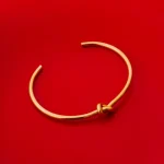Golden Knot Open Cuff Bracelet - Image 2