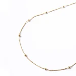 Golden Beaded Ball Chain Necklace - Image 3