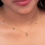 Golden Beaded Ball Chain Necklace - Image 2