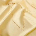 Golden Dainty Pearl Dangle Chain Necklace - Image 5