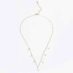 Golden Dainty Pearl Dangle Chain Necklace - Image 4