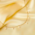 Golden Dainty Pearl Dangle Chain Necklace - Image 2