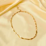 Golden Interwoven Snake Chain Necklace - Image 2