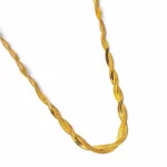 Golden Interwoven Snake Chain Necklace - Image 3
