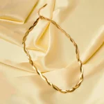 Golden Interwoven Snake Chain Necklace