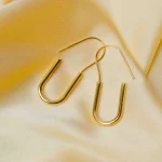 Golden Pin Slim Earrings - Image 2