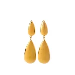 Golden Long Teardrop Dangle Earrings - Image 2