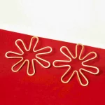 Brass Floral Wired Drop Earrings - Image 2