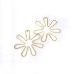 Brass Floral Wired Drop Earrings - Image 4