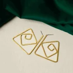 Brass Assymetrical Geometrical Drop Earrings