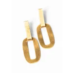 Brass Oval Like Drop Earrings - Image 4
