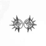Edgy Spiked Oxidised Studs - Image 4